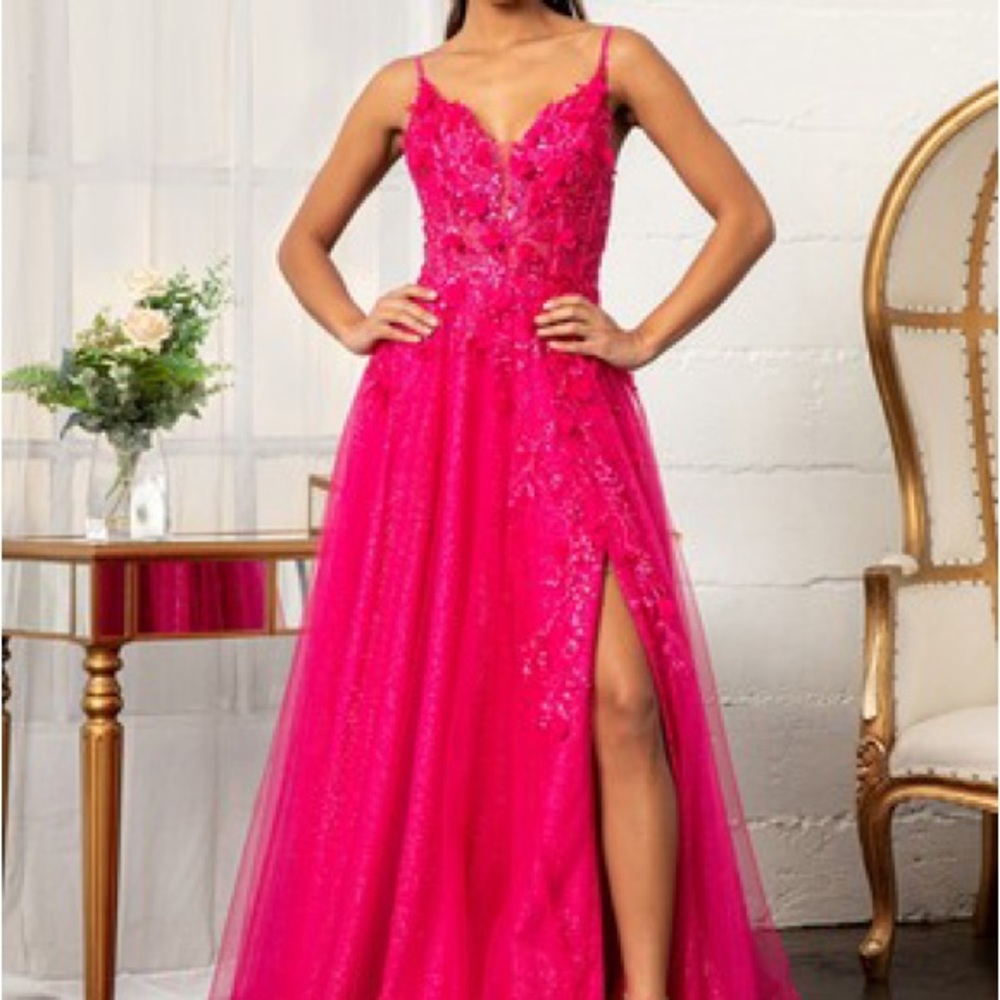Hot pink formal dress